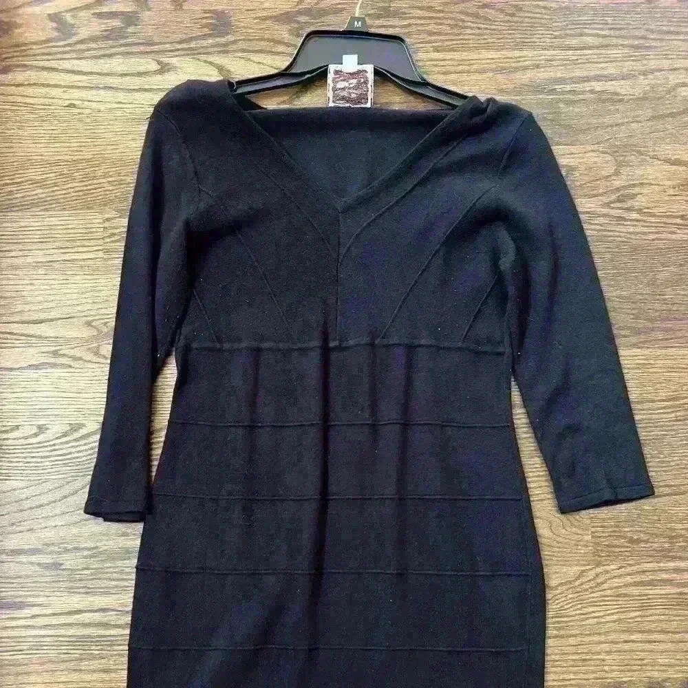 Black sculpted sweater dress